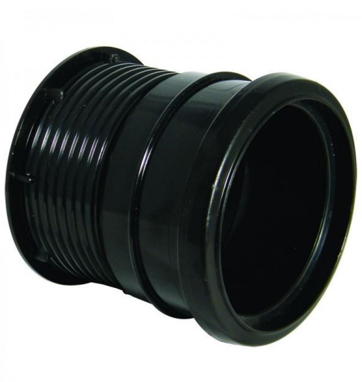 FLOPLAST 110mm Ring Seal Soil Pipe Drain Connector - Black