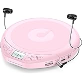 CD Player Portable CD Discman: Gueray with Earphones Portable CD Player for Car with Anti-Skip Shockproof Personal CD Player 
