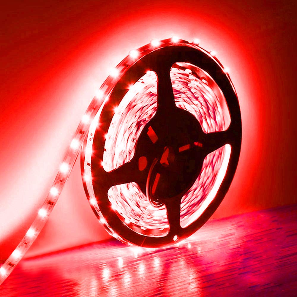 Red LED Strip Light 16ft/5M 300 Units SMD 5630 12V Non-waterproof IP20 LED Tape Ribbon Lighting (NO Power Supply/Plug)