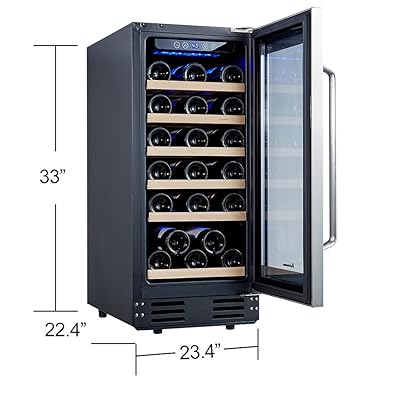 Buy Mini Fridge Kalamera 15 Wine Cooler Refrigerator 30 Bottle Built In Freestanding Wine Fridge Seamless Stainless Steel Double Layer Tempered Glass Door Temperature Memory Function For Wine Online In Turkey B07mcblpsl