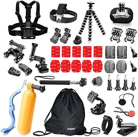 Underwater Action Camera Accessories Kit Bundle for Gopro Hero 5/4/3+2/1 Session Silver Black Camera APEMAN;YI 4K Campark ACT74/76 &amp; NEXGADGET (42 Items)