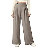 EVALESS Women's Wide Leg Pants High Waisted Business Work Casual Trousers 2026 Summer Comfy Palazzo Pants with Pockets
