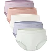 BAMBOO COOL Womens Underwear, Moisture-Wicking Briefs, Soft and Breathable Panties, Mid Waist, 5-Pack