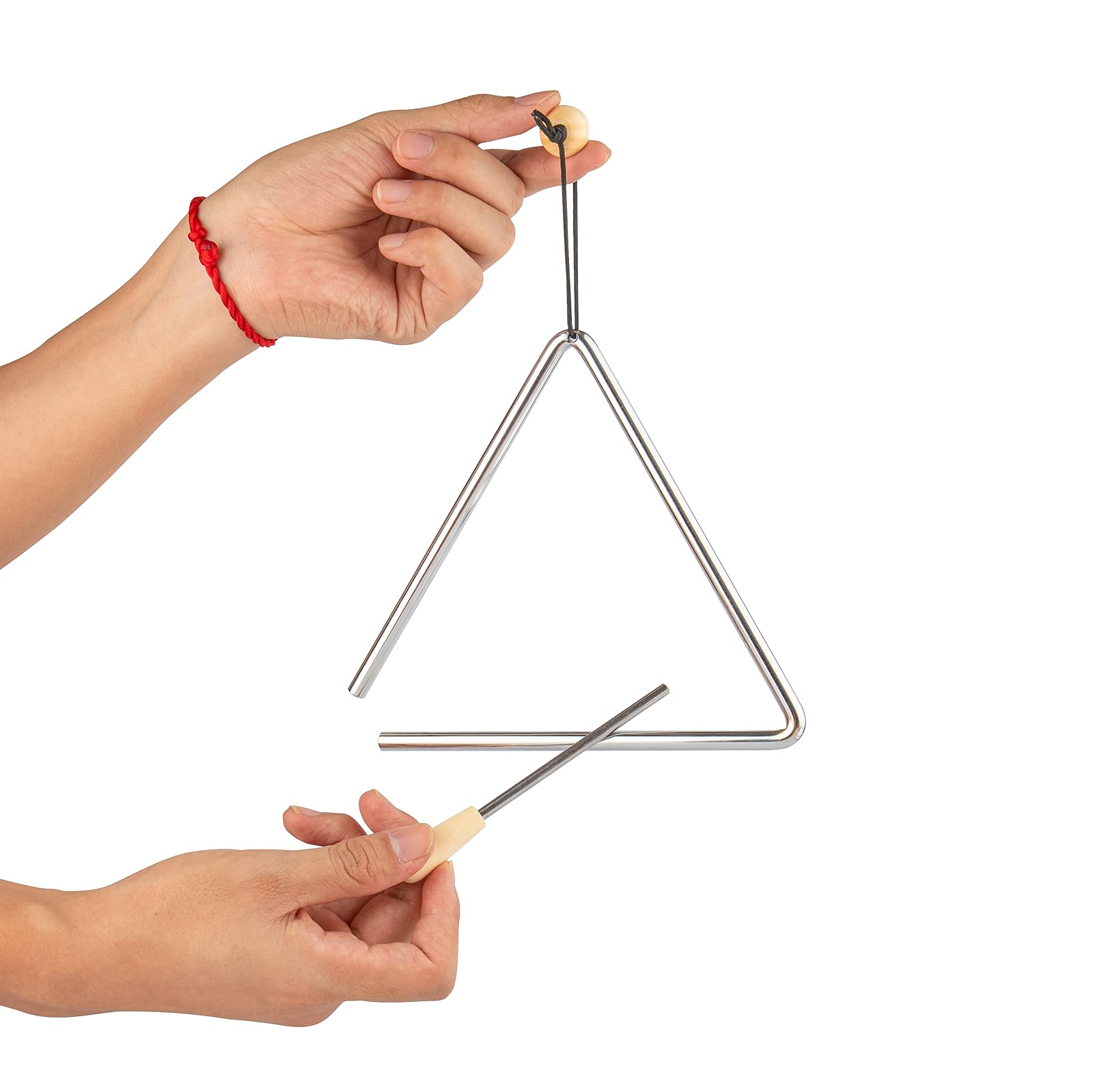 Musfunny Triangle Percussion Instrument 7 inch: Hand Triangle Instrument with Striker - Steel Triangle with Hanging Loop for Concerts Musical Performances