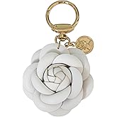 Wailike Leather Flower Keychain Bag Purse Charms for Handbags White Pink Black Leather Keychains