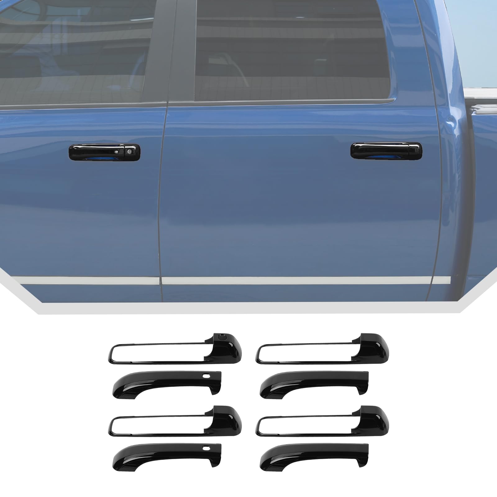 Photo 1 of JeCar Black Door Handle Cover Trim Fit for Dodge RAM 1500 2009-2016 2017 2018