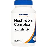 Nutricost Mushroom Complex Supplement, 120 Capsules for 120 Servings | 10 Mushroom Blend (Includes Reishi, Maitake, Shiitake, Lion's Mane, and More) - GMO-Free and Gluten Free