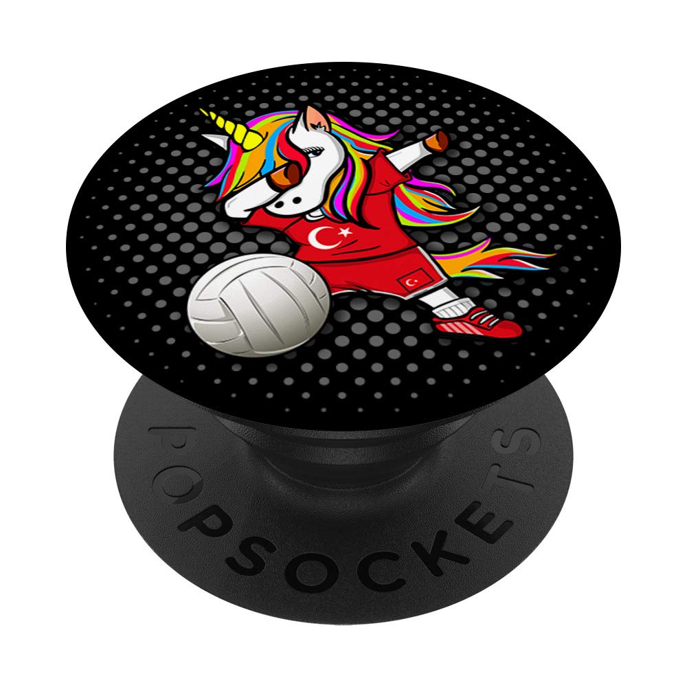 Dabbing Unicorn Turkey Volleyball Fans Jersey - Turkish Flag PopSockets PopGrip: Swappable Grip for Phones & Tablets