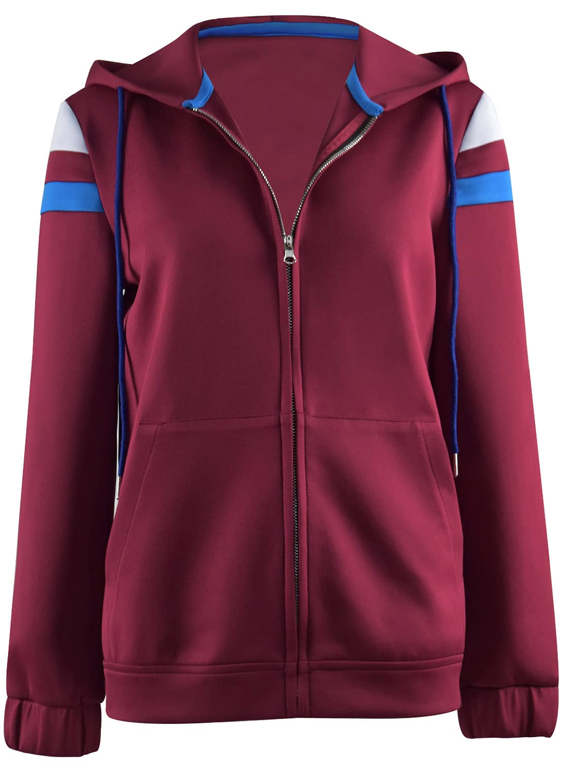 Photo 1 of Topcos Womens Wanda Maximoff Jacket Hoodie Cosplay Costume Zip Coat Hooded Scarlet Witch Halloween Tops Jacket (Medium, Red)