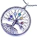 FEIDISI Tree of Life Pendant Necklace 27 inches Dainty 7 Chakra Long Necklaces