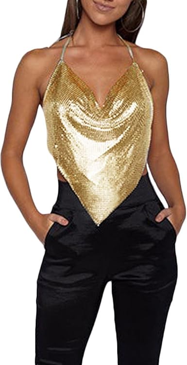 halter neck sequin top