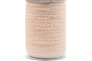 Bristlegrass Picot Loop Elastic Band for Sewing 3/8" 10mm Roll Spool Decorative Frilly Lace Stretchy Ribbon for Lingerie Underwear Sewing Trim (G-3/8 Inch x 50 Yards,Nude)