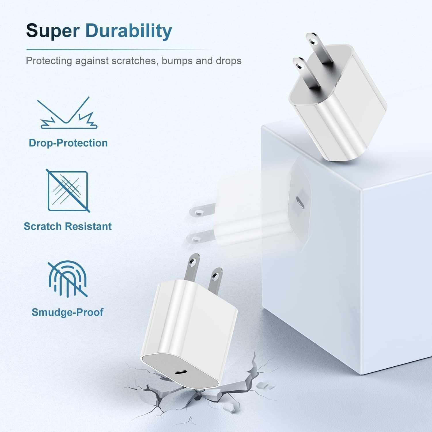 iPhone 16 15 Charger, 20W USB C Fast Charging Block and 6ft Type C to C Cable Cord Long for Apple iPhone 16/16 Pro/15 Plus/15 Pro Max, iPad 12.9/11 inch 4/3/Air/Mini/6Gen/Wall Power Adapter Cube Brick