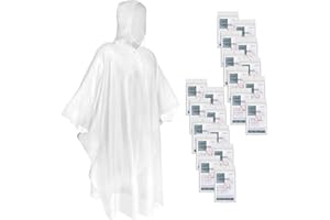 TORASO Rain Poncho with Hood for Adults, Disposable Clear Rain Poncho Adult Emergency Raincoats Disposable（YP, 20pcs）