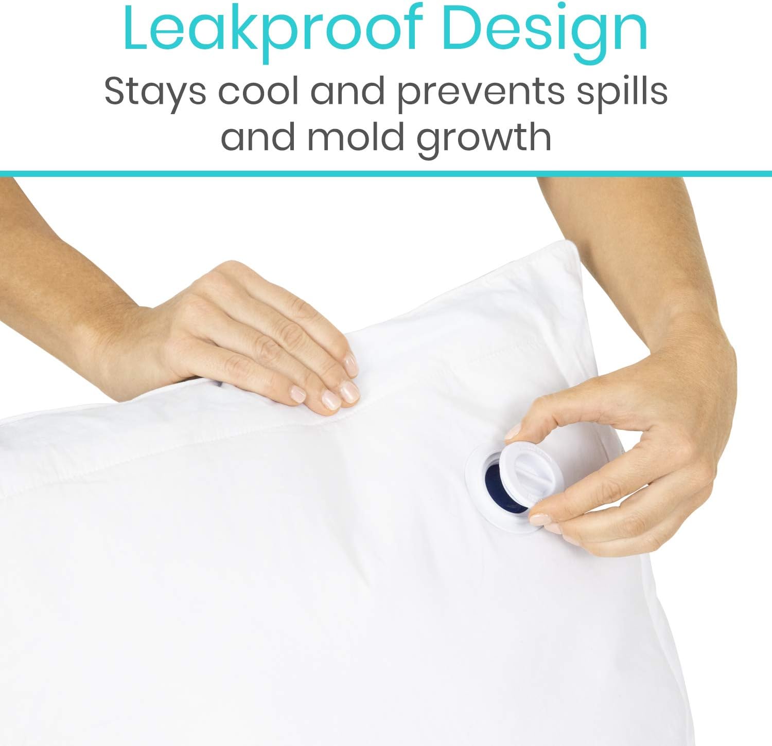 Xtra-Comfort Water Pillow - Cooling for Side, Back Sleeping in Bed - Cool Soft Memory Foam for Hot Sleepers, Night Sweats - Large Cold Ice Support for Neck Pain - Firm Orthopedic Sleep with Cover: Home & Kitchen