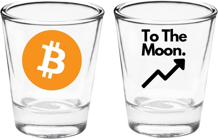 TIPSY UMBRELLA BITCOIN TO THE MOON Funny (1.75 oz) Collectible shot glass / Crypto Currency Gifts (1)