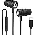 KLIM F1 USB C Earphones + New Version + Excellent Audio Quality + Durable USB C Headphones with Microphone + 5-Year Warranty + Wired USB C Earbuds Compatible Huawei Sony Samsung Headphones Type C