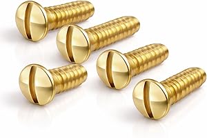 Rio Salto Brass 1/4" Gold Wall Plate Screws Switch Plate Wallplate Outlet Cover Screws #6-32 Screws .25in (6-Pack, Gold, Smal