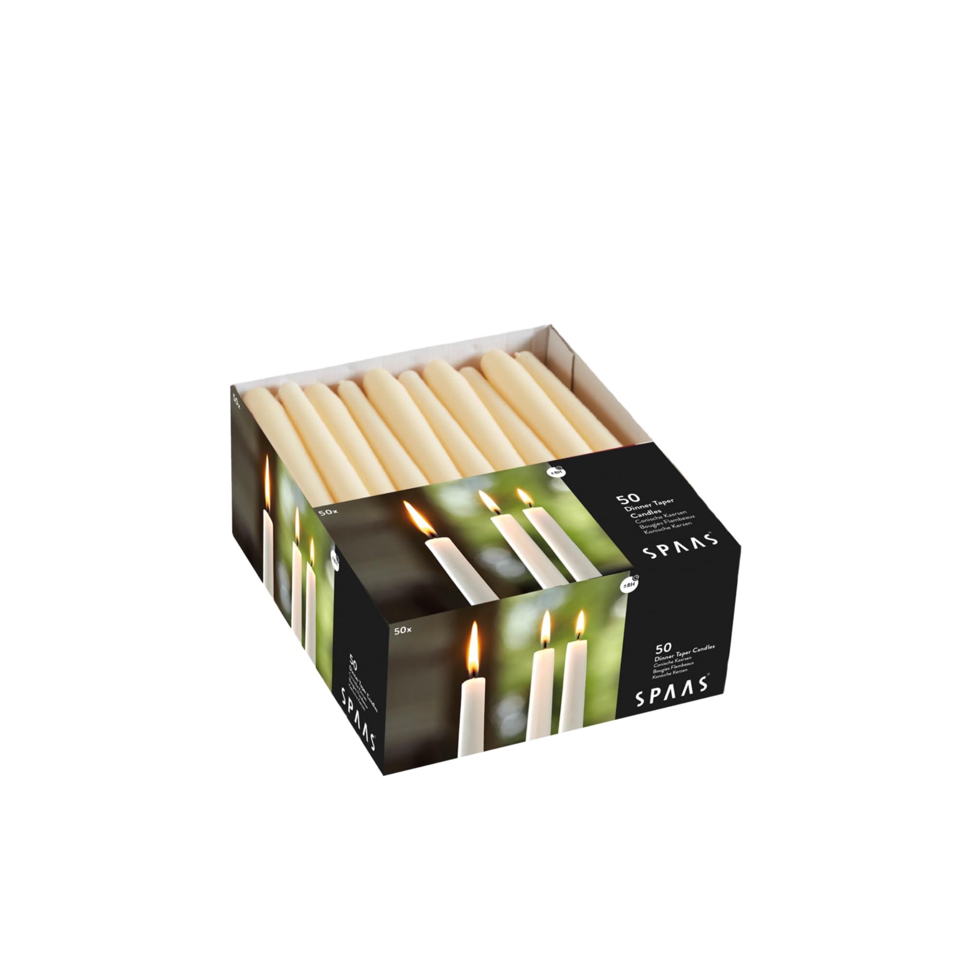 Spaas 50 Festilux Dinner Candles 23/250 mm, ± 8 Hours, Beige — image 1