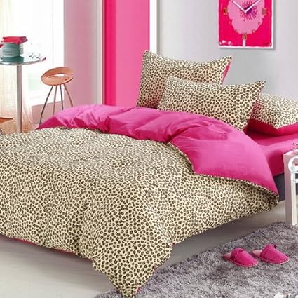 Amazon Com Pink Cheetah Print Bedding Leopard Print Duvet Cover
