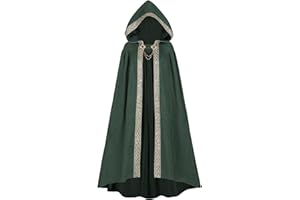FCCAM FCCAM FCCAM Long Hooded Cloak for Women Suede Hooded Cape Medieval Renaissance Cloak Halloween Costume