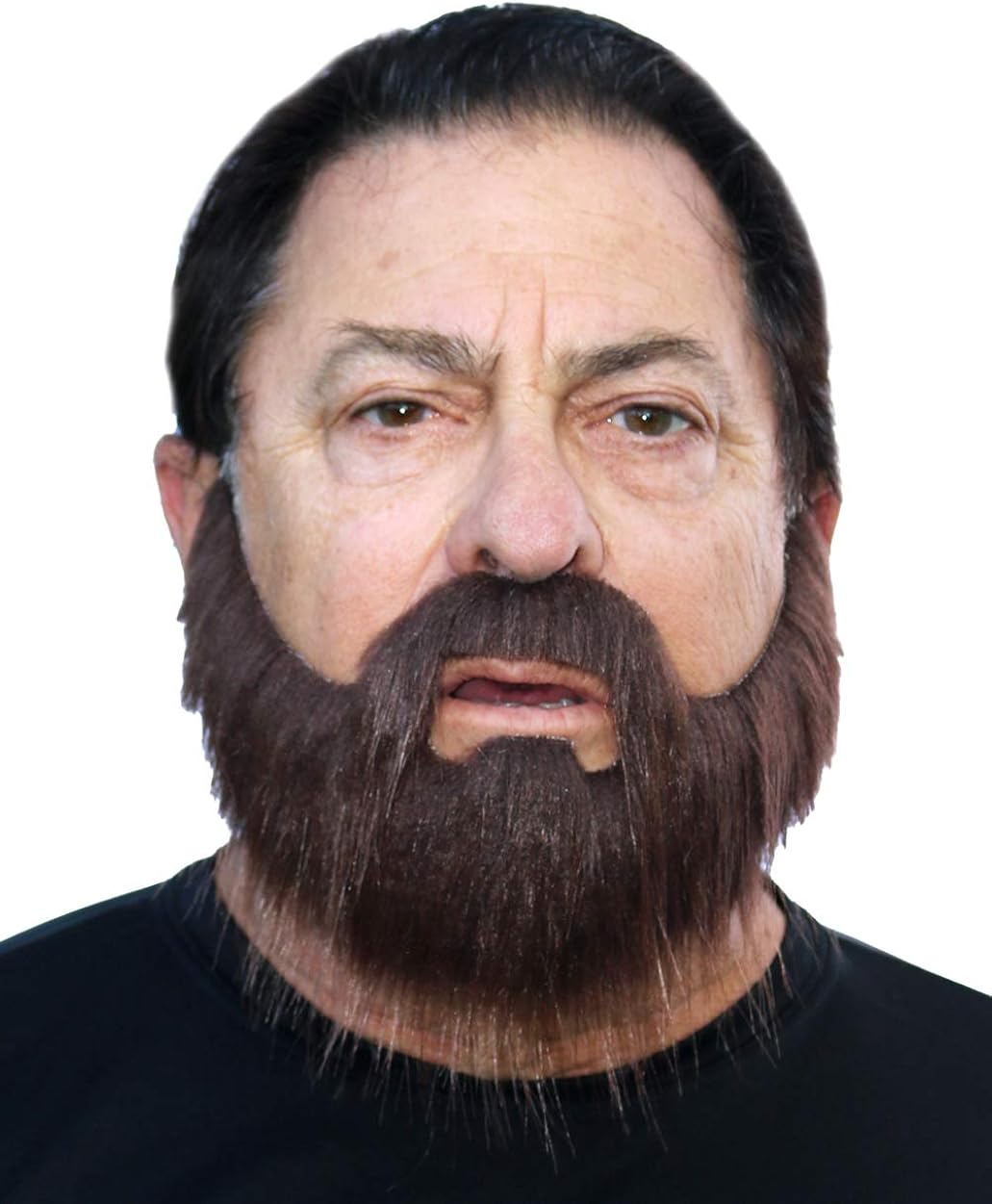 Full Beard with Mustache and Soul Patch, Realistic Looking, Long False Costume Beard with Self Adhesive
