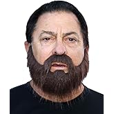 Full Fake Beard with Mustache and Soul Patch, Realistic Looking, Long False Costume Beard with Self Adhesive