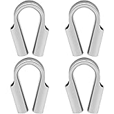 PNXKTXO 4Pcs 5/16" M8 Stainless Steel Thimbles 8mm Silver Wire Rope Tube Thimble Heavy Duty Cable Thimble