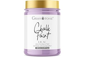 GRANOTONE Chalk Paint for Furniture | Matt-Finish Water-Based Acrylic Paint for Wood, Walls, Metal, Glass, Paper, Fabric Canvas | Maximum Coverage Chalk Paint for Kids & Adults, 500 Ml (LILAC)