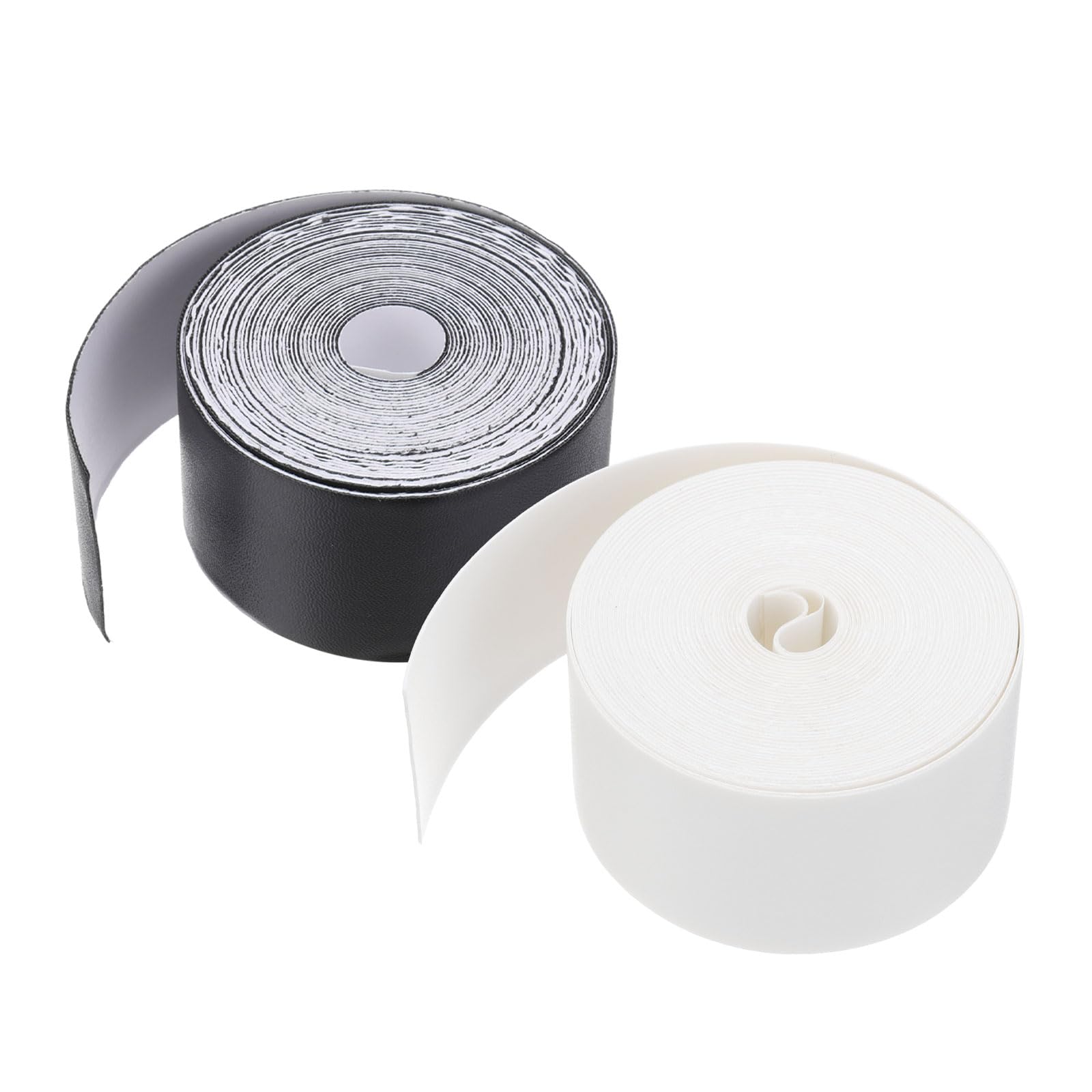 PATIKIL Racket Head Protection Tape 1-3/8" x 16.4', 2 Pack Tennis Racket Tape PU Racket Head Frame Guard Sticker for Tennis Rackets Pickleball Paddles, White&Black