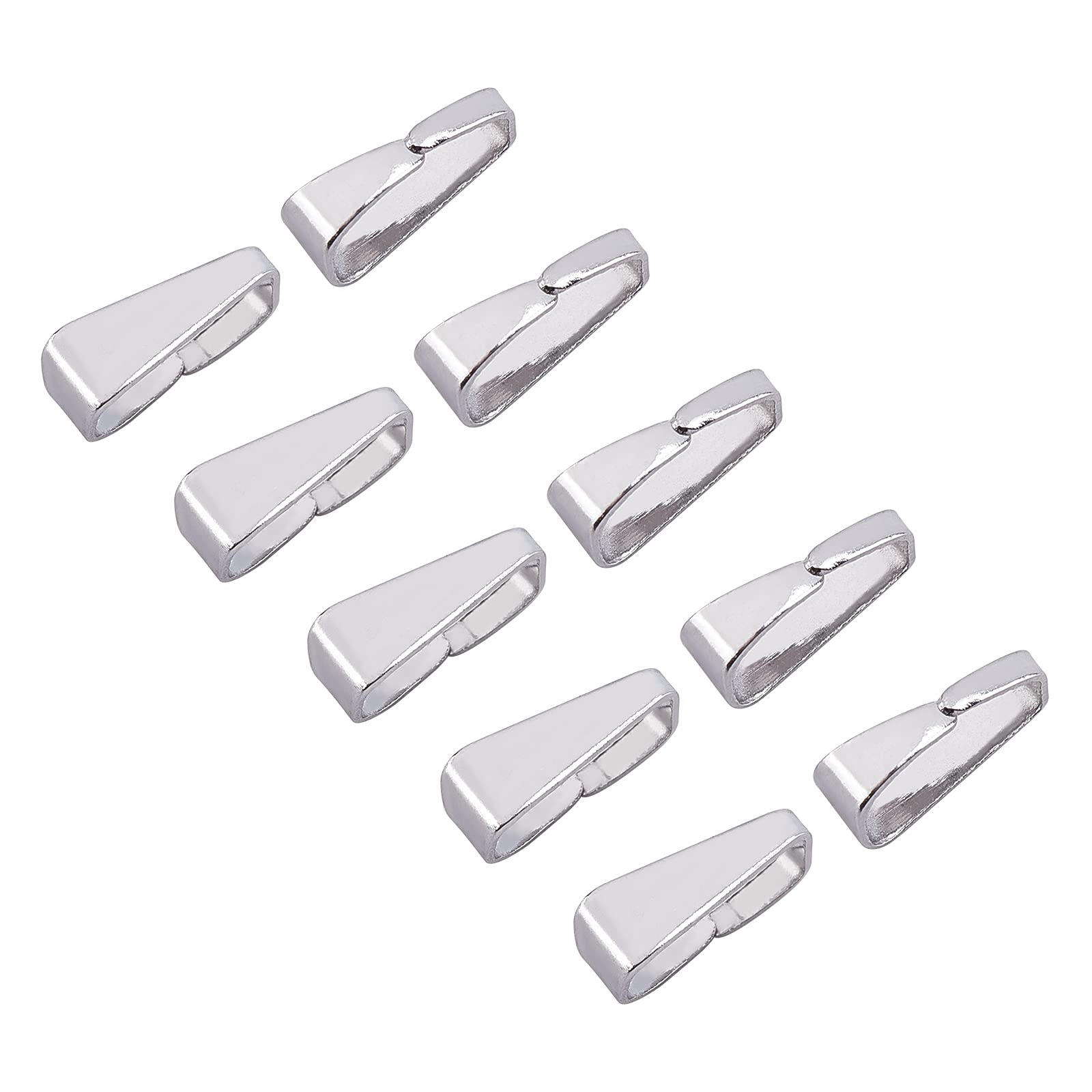 UNICRAFTALE 100pcs 2.5mm Wide Stainless Steel Snap On Bails Mental Pinch Clip Clasp Bail Hook Pendant Components for Bracelets Charm Jewelry Making Crafts