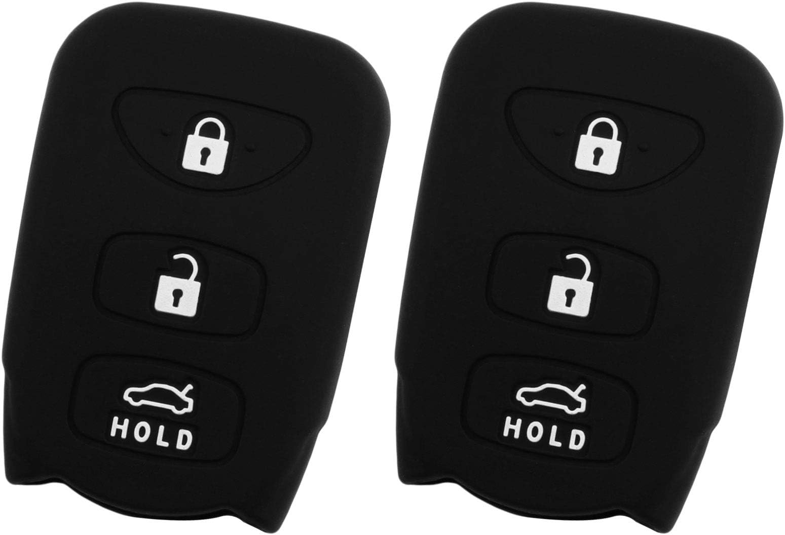 KeyGuardz Keyless Remote Car Key Fob Outer Shell Cover Soft Rubber Case for Hyundai Kia Elantra Sonata (Pack of 2)