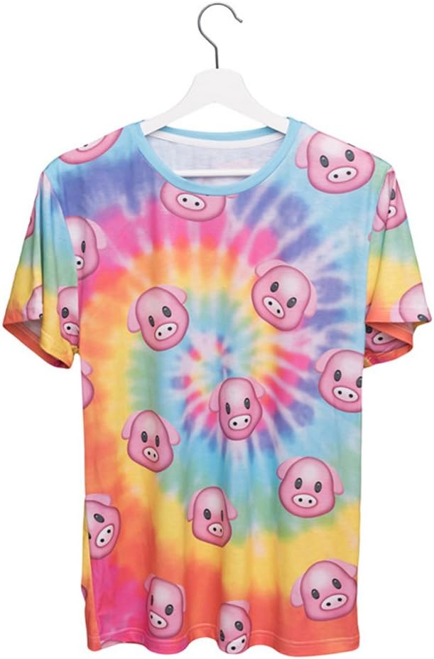 Emoji T-shirt Raggae Pig Face Emoticons Print Top Tee Men Women