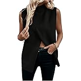 Verdusa Women's Sleeveless Sweater Vest Spring Business Casual Outfits Mock Neck Knit Pullover Sweaters Going Out Tops