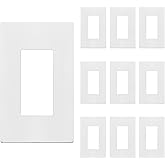 ENERLITES Screwless Decorator Wall Plate Child Safe Outlet Cover, Size 1-Gang 4.68" H x 2.93" L, Polycarbonate Thermoplastic,