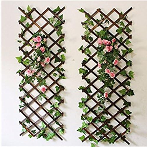 Shanghaipop Wood Wall Trellis Expanding Garden Flower Plant Climbing Fence Brown 150cmX30cm