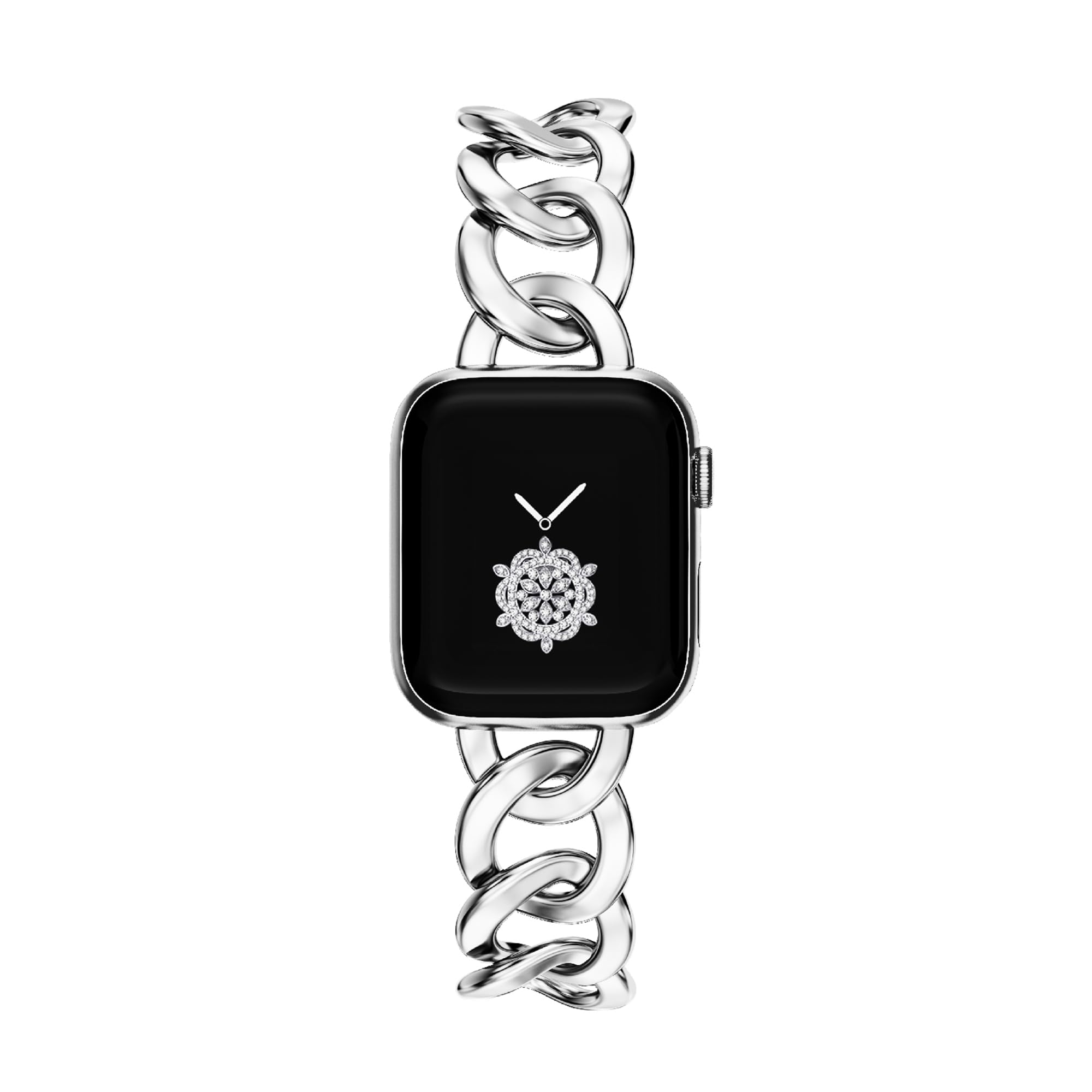 Photo 1 of Kolgios 38/40/41 mm Silver Women Stylish Cool Chain Durable Smartwatch Band Compatible for Apple Watch Band Series 9/8/7/6/5/SE Girl's Replacement Bracelet for Iwatch S9 s8 Girl's Gift Strap