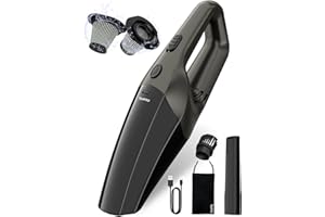 TANYO Car Vacuum Cordless, Handheld Car Vacuum with Best Suction and 12000PA Brushless Motor, Portable Rechargeable Mini Hand Held Vacuum Cleaner with HEPA Filter for Home, Office, Car, Pet, Dust