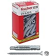 Fischer 542456 Dowel UX, Grey, 8 x 50 mm with Screw, Set of 50)