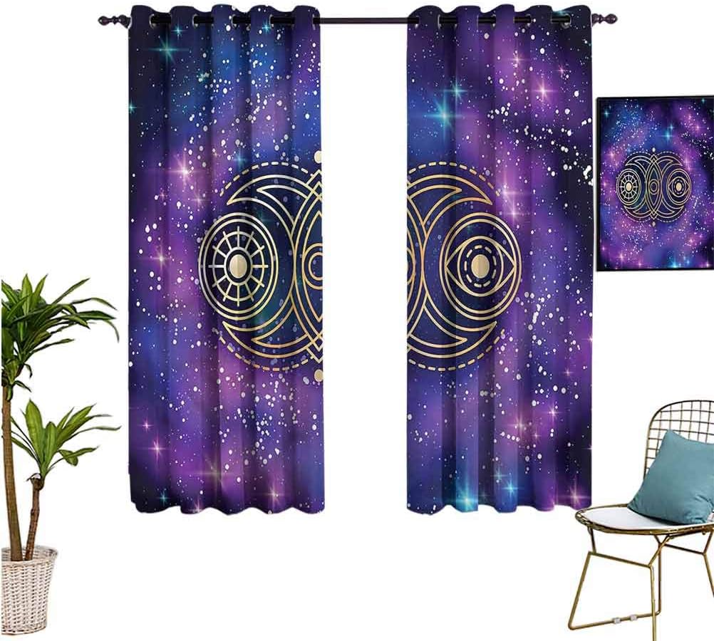 nooweihome Sacred Geometry Custom Curtains Spiritual Icon Eye Grommets&nbsp;Curtain&nbsp;Door&nbsp;Panel W55&ldquo; x L63&rdquo;