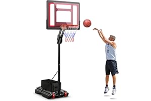 Giantex Basketball Hoop Outdoor - 5 FT to 10 FT Height Adjustable Portable Basketball Net Hoop Indoor w/ 32" Shatterproof Bac