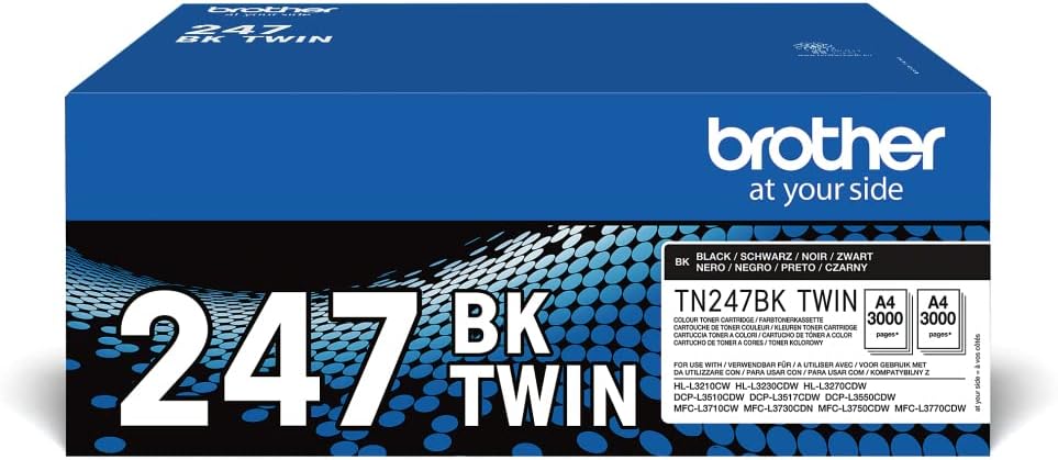 Brother TN-247BK Twin Pack Toner Cartridges High Yield Black