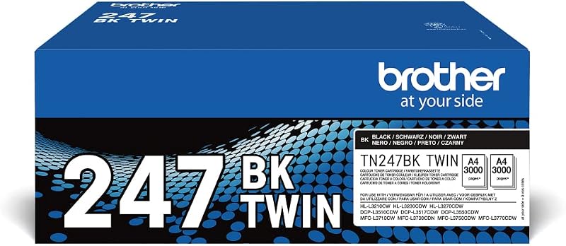 Brother TN-247BK Twin Pack Toner Cartridges High Yield Black