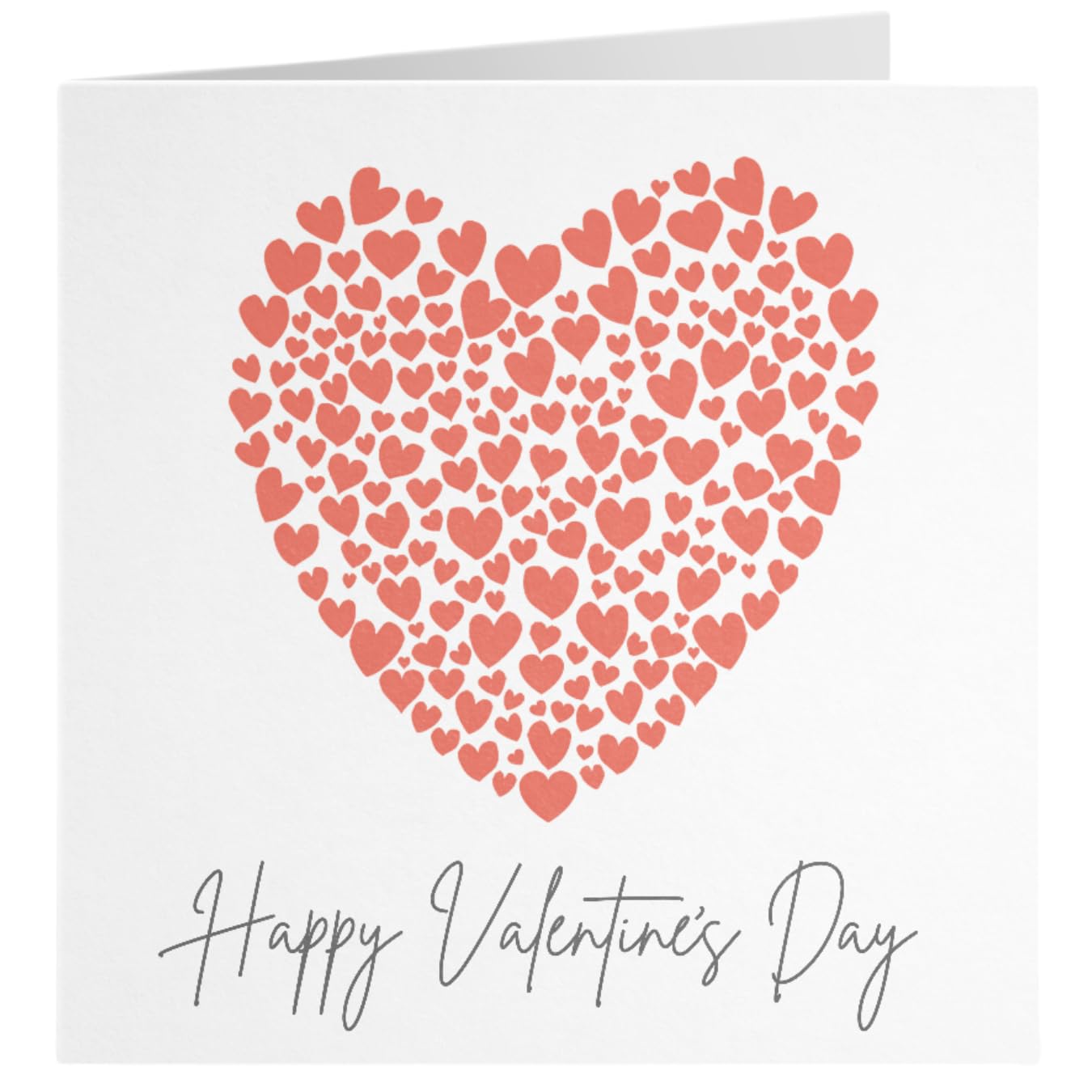 Red Hearts Valentines Card - premium Valentine's Day Cards for wife, husband, girlfriend or boyfriend in plastic free packaging