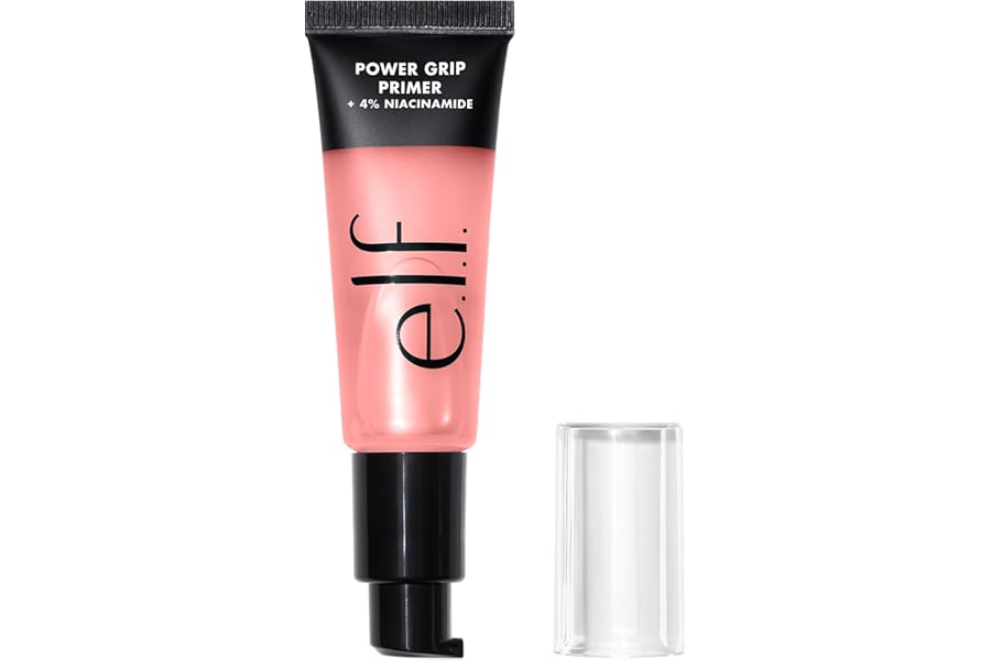 e.l.f. Power Grip Primer + 4% Niacinamide, Gel-Based & Hydrating Face Primer, Evens Skin & Brightens, Grips Makeup, Vegan & Cruelty-Free, 0.8 Fl Oz