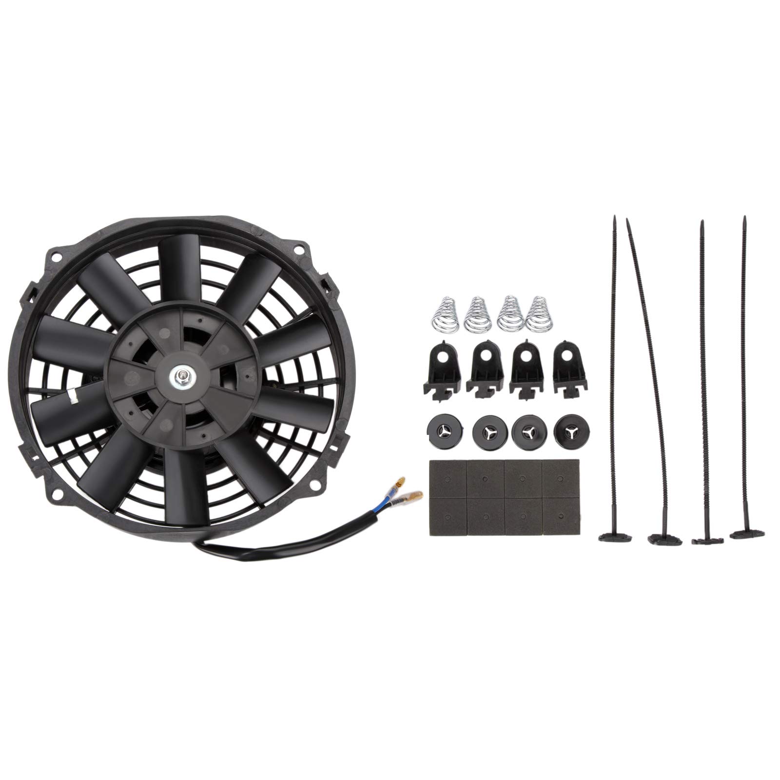 7'' inch 12V 80W Universal Electric Slim Line Curved Blade Radiator Engine Cooling Fan From Madlife Garage