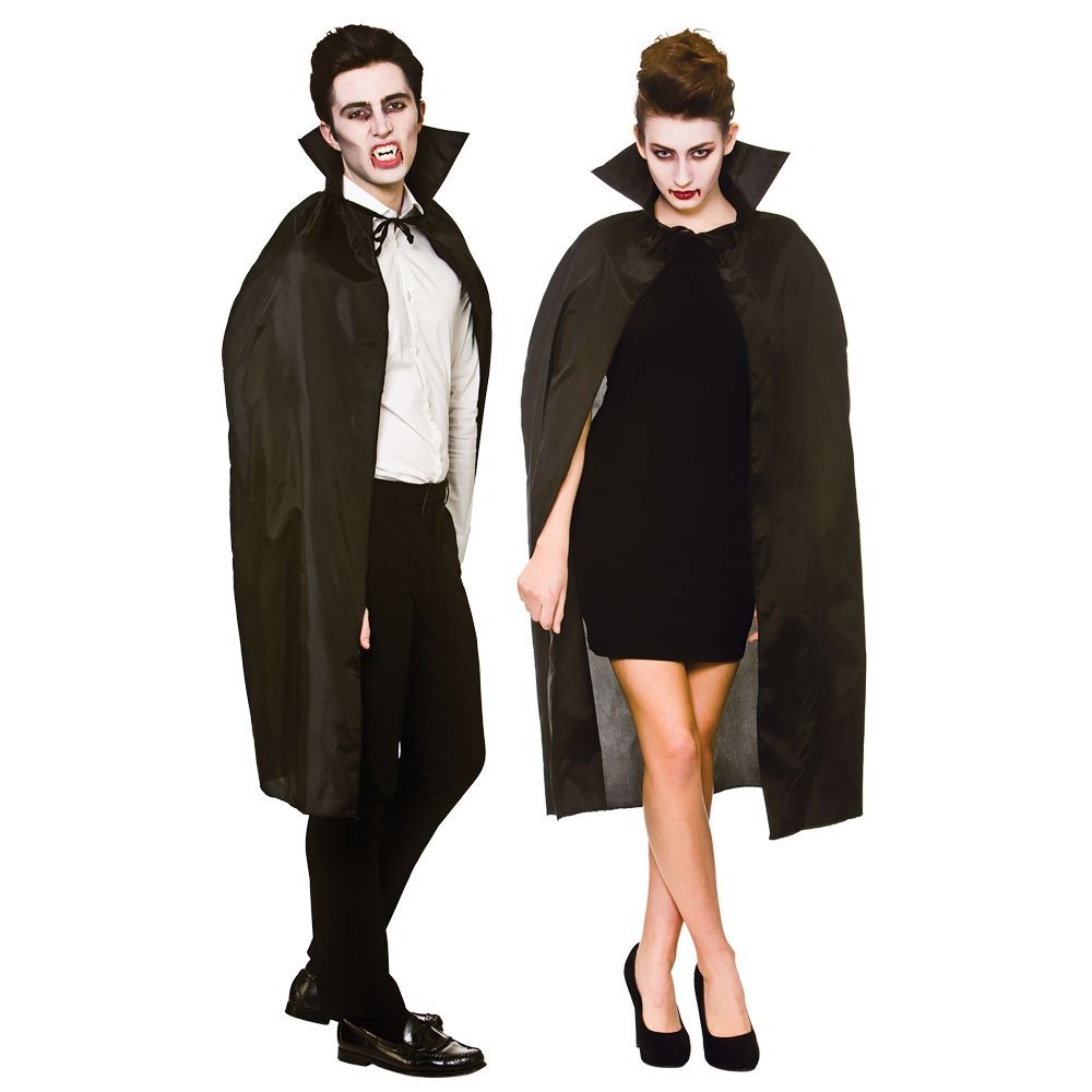 Wicked Costumes Vampire Cape with Stand Up Collar, Black Halloween Fancy Dress Costume Accessory, One Size (Ages 14+)