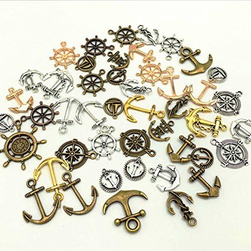 Gutapo 100g Anchor Punk Steampunk Charm Pendant for Necklace Bracelet Anklet DIY Kits Crafting Jewelry Making Accessories Gift Deco