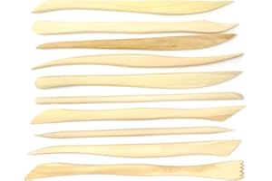 Honbay 10-Piece Double Ended Wooden Mini Modeling Tools Clay Sculpture Tools for Cutting, Carving and Smoothing