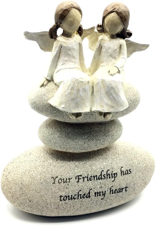 Your Friendship Has Touched My Heart Angel On Sentimental Pebble